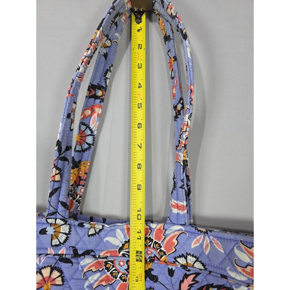 Vera Bradley Mandy Shoulder Bag Mural Garden Quilted Purple Floral Cotton Medium - Picture 6 of 14